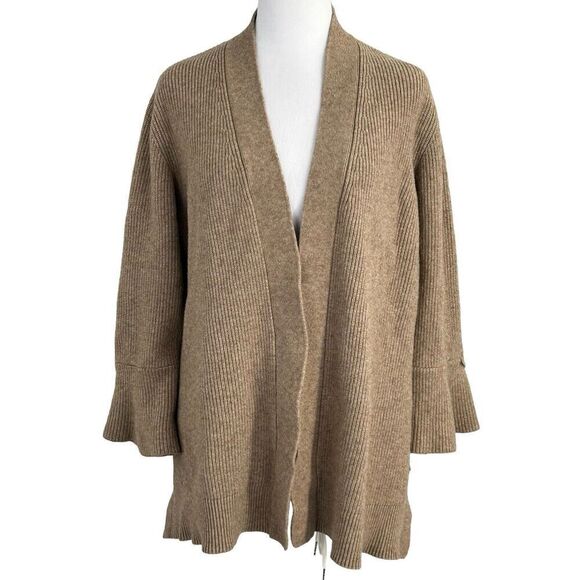H by Halston Open Front Cardigan with Bell Sleeves Tan Size XLarge - Picture 1 of 11